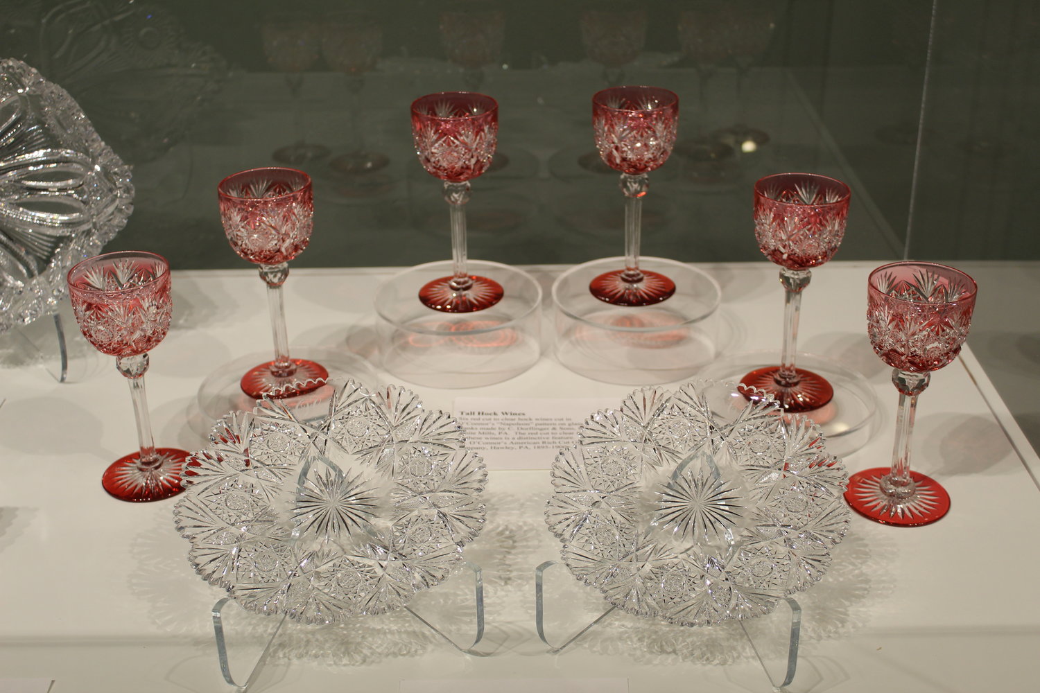 A great deal of the factory’s output was in special orders. Much of the glassware in the museum began as samples, kept on hand in case an item was broken or lost; then another could be quickly made.